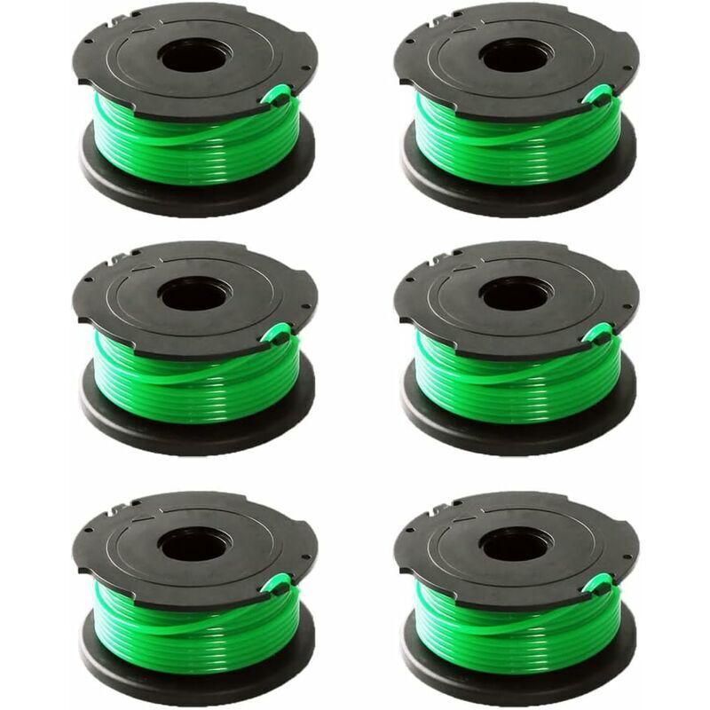 Pack of 6 Green Line Spools for Black & Decker GL7033 GL8033 GL9035 A6482..DEBUNS Grass Trimmer V1237-ZY-203-0860