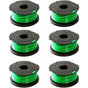 Pack of 6 Green Line Spools for Black & Decker GL7033 GL8033 GL9035 A6482..DEBUNS Grass Trimmer V1237-ZY-203-0860