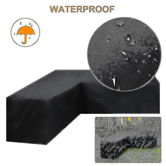 12 Sizes L-Shape All-Weather Cover Waterproof Rattan Corner Furniture Protector Garden Patio Outdoor Sofa V1237-ZY-203-0871