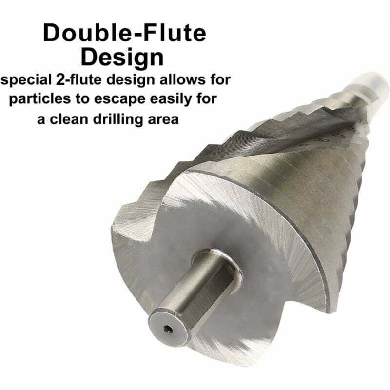 HSS Step Drill 6-60mm - Spiral Large Cone Drill for Metal, Wood, Plastic..DEBUNS V1237-ZY-203-0885