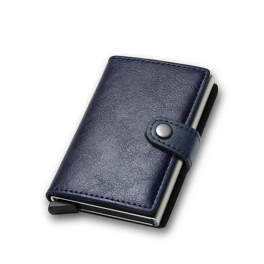 Carbon Fiber Credit Card Holder Wallet Men RFID Smart Metal Thin Slim Pop Up Minimalist Wallet Small Black V1237-ZY-203-0920