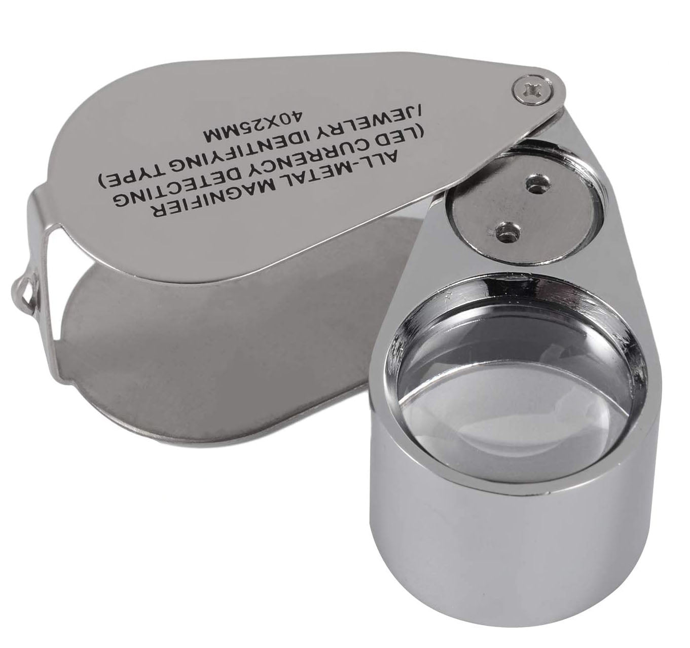 Jewelers Loupe 40X Magnification Metal Foldable Loupe with LED & UV Light V1237-ZY-203-0932