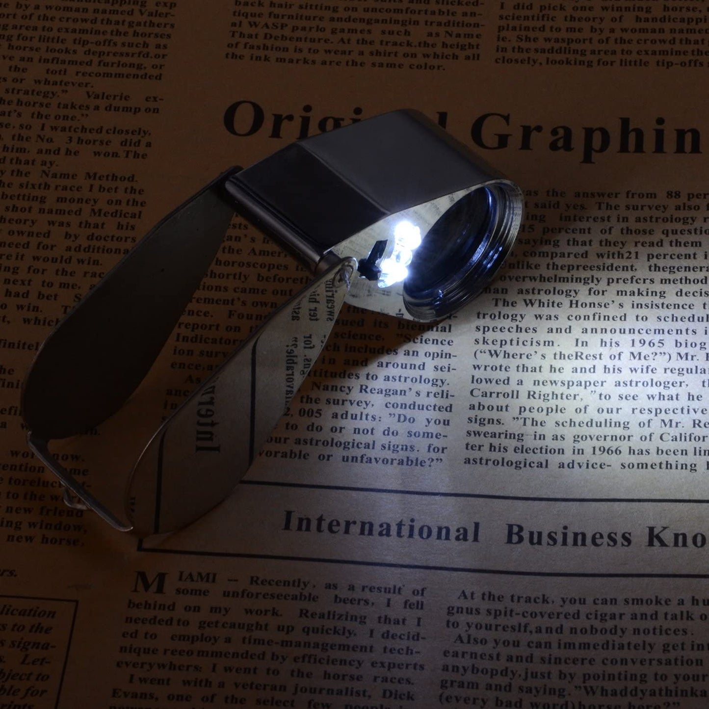 Jewelers Loupe 40X Magnification Metal Foldable Loupe with LED & UV Light V1237-ZY-203-0932