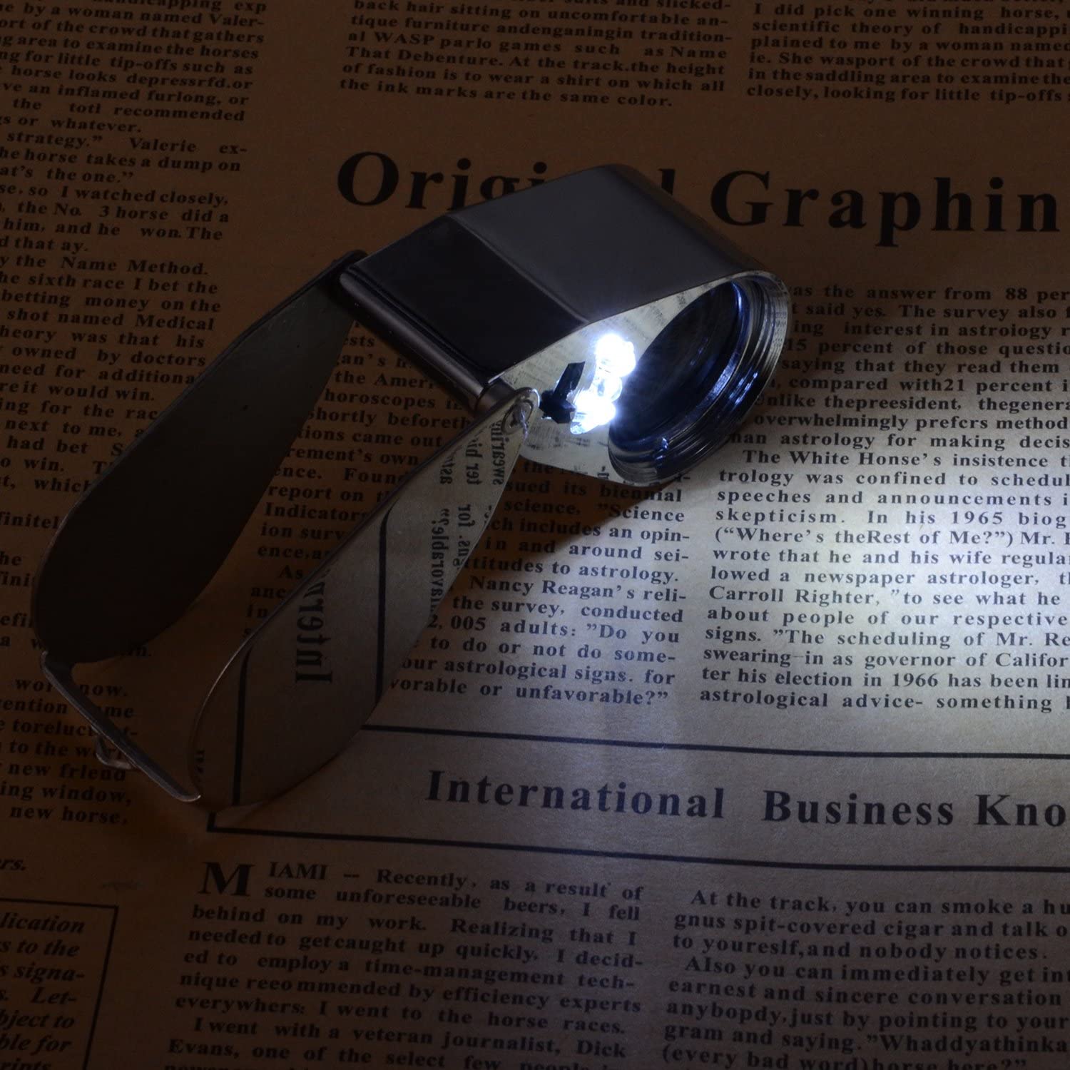 Jewelers Loupe 40X Magnification Metal Foldable Loupe with LED & UV Light V1237-ZY-203-0932