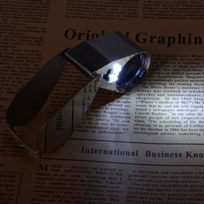 Jewelers Loupe 40X Magnification Metal Foldable Loupe with LED & UV Light V1237-ZY-203-0932