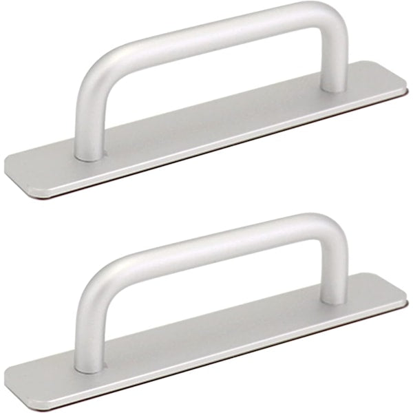 2pcs Self-Adhesive Aluminum Alloy Door Handle Push-Pull Sliding Door Handle Without Drilling for Gate Cabinet V1237-ZY-203-0953