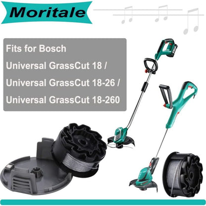 Line spool for BOSCH UniversalGrassCut Trimmer 18 18-26 18-260 F016800570 with cap (4 pieces) V1237-ZY-203-0984