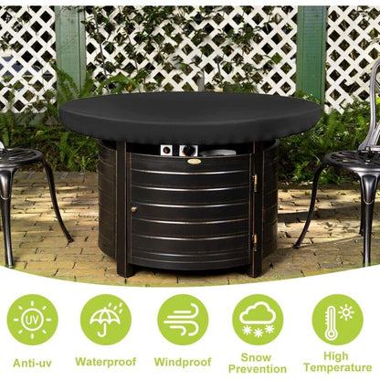 Fire Pit Protective Cover, Anti-UV 420D Round Protective Cover for Fire Pit Protection and Waterproof for V1237-ZY-203-0986