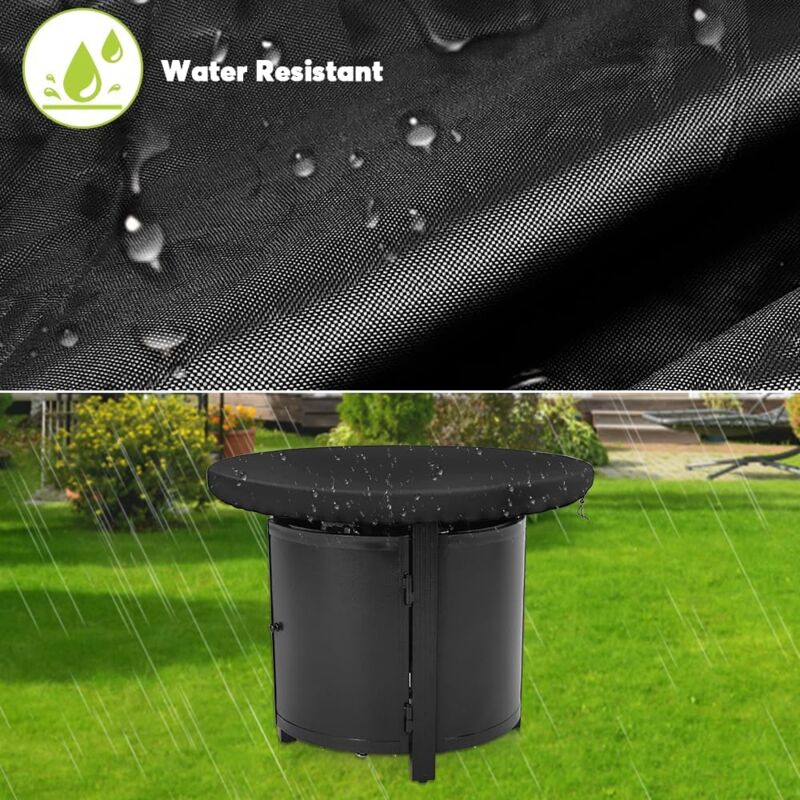 Fire Pit Protective Cover, Anti-UV 420D Round Protective Cover for Fire Pit Protection and Waterproof for V1237-ZY-203-0986
