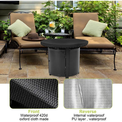 Fire Pit Protective Cover, Anti-UV 420D Round Protective Cover for Fire Pit Protection and Waterproof for V1237-ZY-203-0986
