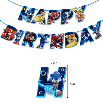 Sonic Birthday Theme Party Decoration Cartoon Drag Flag Insert Balloon Set D V1237-ZY-203-0991