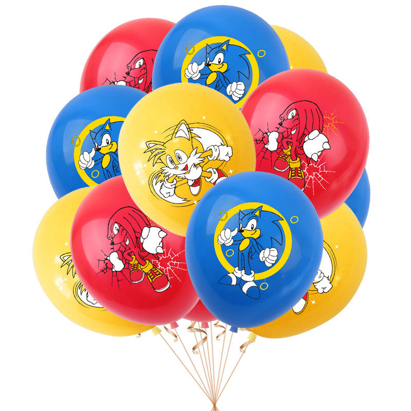 Sonic Birthday Theme Party Decoration Cartoon Drag Flag Insert Balloon Set D V1237-ZY-203-0991