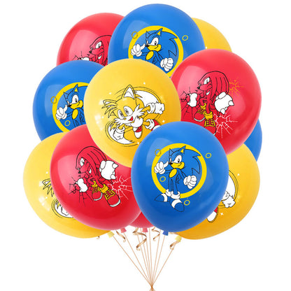 Sonic Birthday Theme Party Decoration Cartoon Drag Flag Insert Balloon Set D V1237-ZY-203-0991