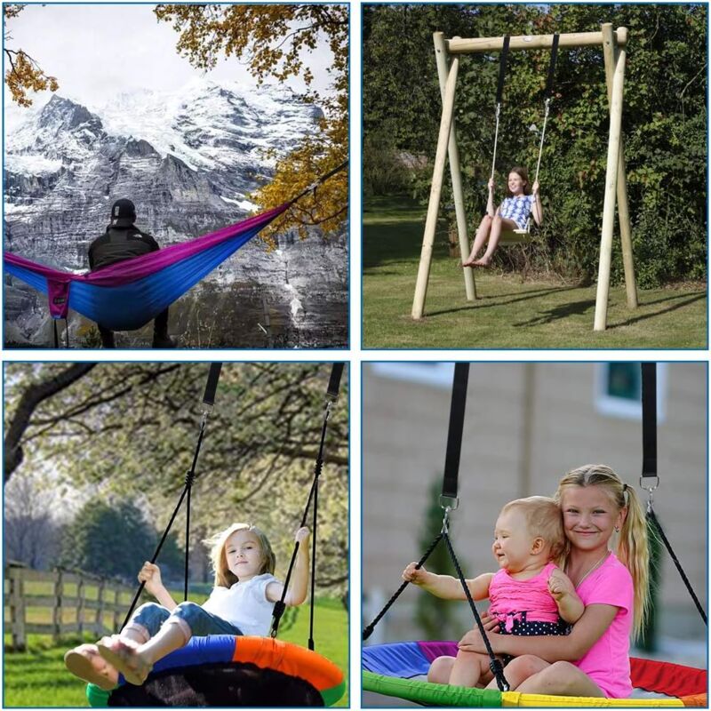 Swing bracket, hammock bracket, attachment set for hanging chair with max. 200 kg in tear-resistant polyester V1237-ZY-203-0999