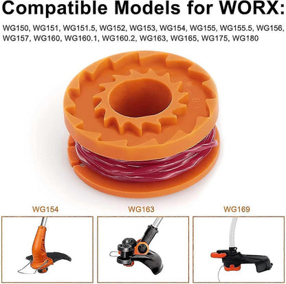 12-pack Trimmer Line for Worx 20V Trimmers, Durable Replacement Spool for Pool Cover and Edge Trimmers, V1237-ZY-203-1056