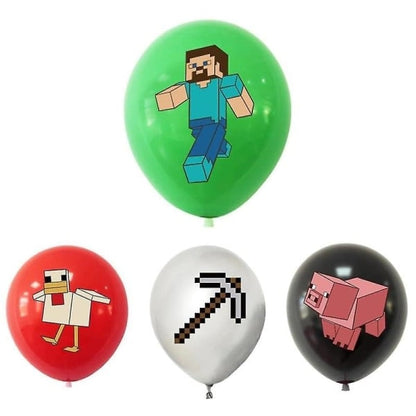 Minecraft Theme Happy Birthday Set Decoration Accessories Banner Pull Flag Cake Decorations Kit null none V1237-ZY-203-1063