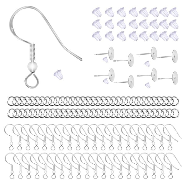 925 Silver Earring Hooks for Jewelry Making, Hypoallergenic Earring Hooks Accessories, 100 Earring Hooks, 150 V1237-ZY-203-1091