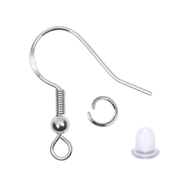 925 Silver Earring Hooks for Jewelry Making, Hypoallergenic Earring Hooks Accessories, 100 Earring Hooks, 150 V1237-ZY-203-1091