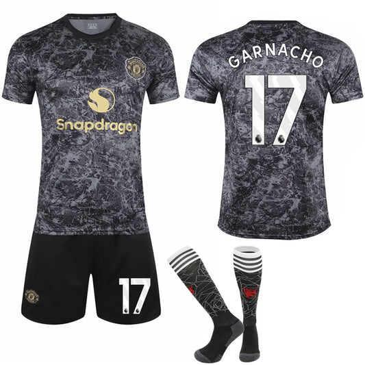 2024-2025 Manchester United Special Edition Black Football Kit for Kids Adult No.17 GARNACHO-max No.17 V1237-ZY-203-1100