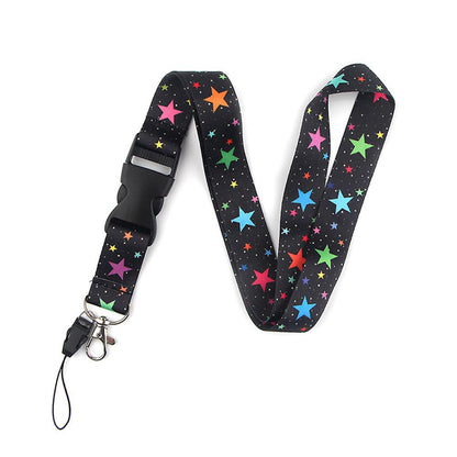 Smooth Sunflower, Stars Lanyard Black V1237-ZY-203-1162