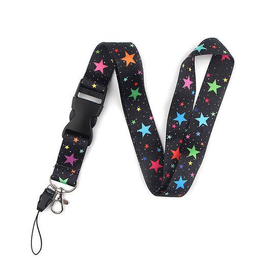 Smooth Sunflower, Stars Lanyard Black V1237-ZY-203-1162