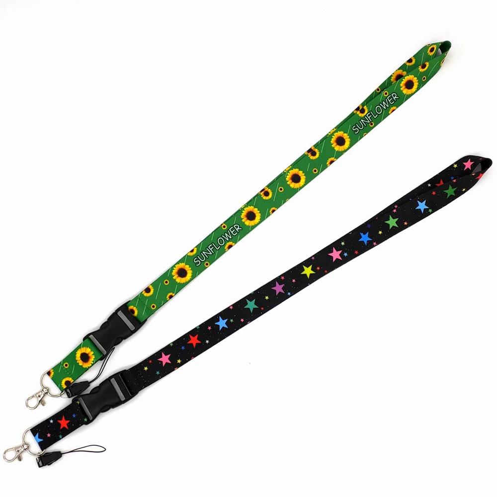 Smooth Sunflower, Stars Lanyard Black V1237-ZY-203-1162