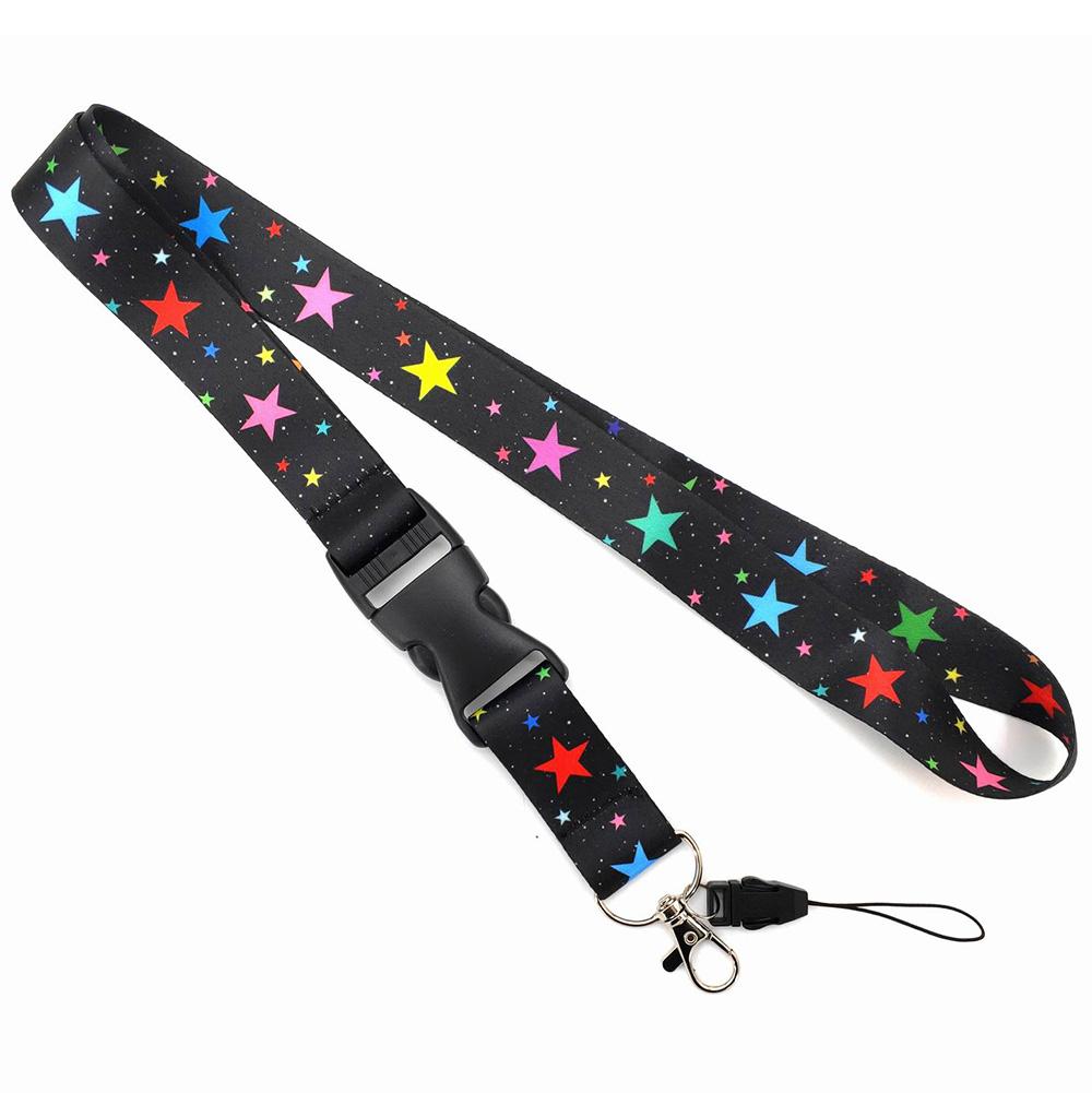 Smooth Sunflower, Stars Lanyard Black V1237-ZY-203-1162