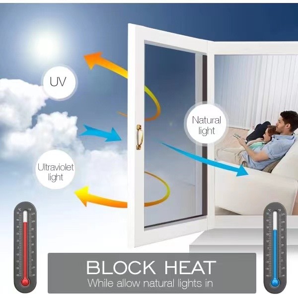 One-way mirror film window sun protection glass sticker - Campaign - Silver - Silver 40x200cm V1237-ZY-203-1171