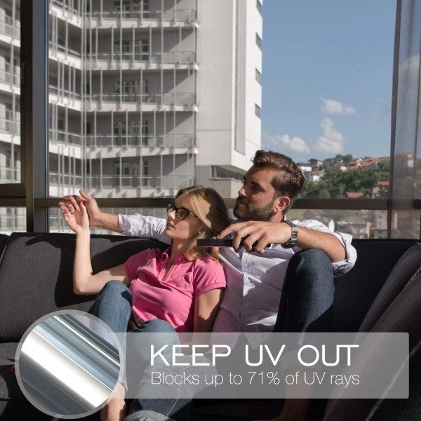 One-way mirror film window sun protection glass sticker - Campaign - Silver - Silver 40x200cm V1237-ZY-203-1171