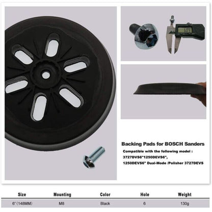 150 mm Sanding Pad Compatible with Bosch GEX 150, GEX 150 AC, GEX 150 Turbo Sander Hardness..DEBUNS V1237-ZY-203-1194