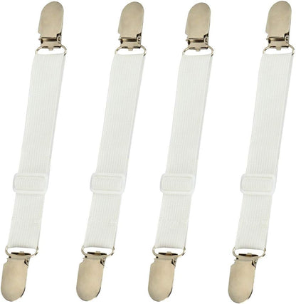 Sheet Clips Buckles Sheet Holder Mattress Clips, 4 pcs Adjustable Elastic Sheet Fasteners Buckles Holders V1237-ZY-203-1196