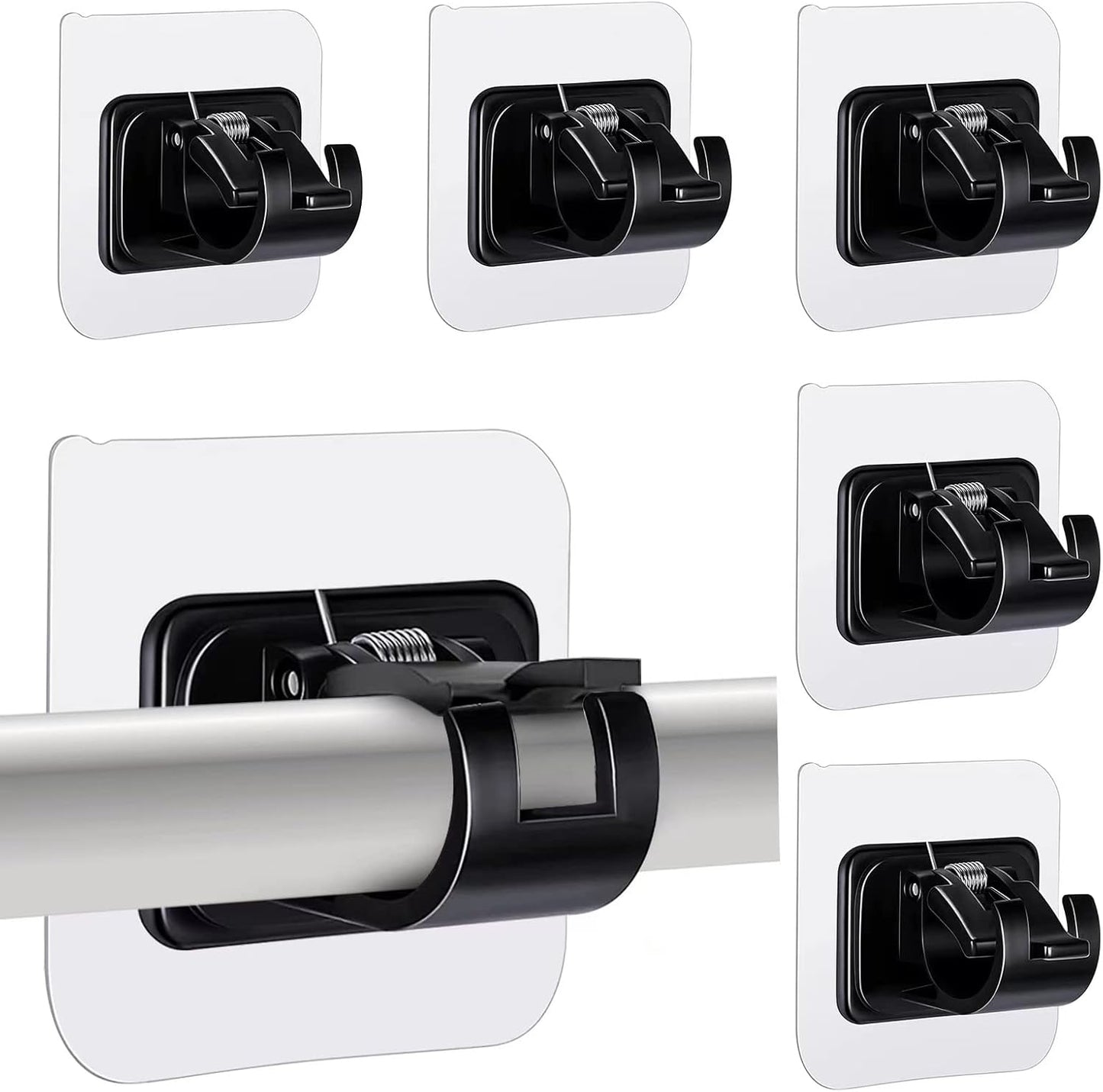 pcs Self-Adhesive Curtain Rod Holders, Nail-Free Adjustable Curtain Rod Brackets, Curtain Rod Wall Mounts V1237-ZY-203-1229