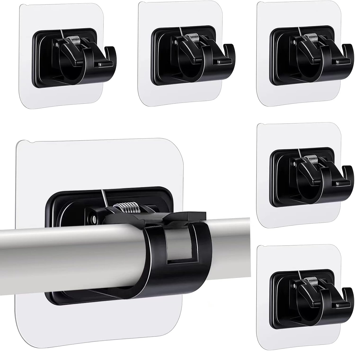 pcs Self-Adhesive Curtain Rod Holders, Nail-Free Adjustable Curtain Rod Brackets, Curtain Rod Wall Mounts V1237-ZY-203-1229