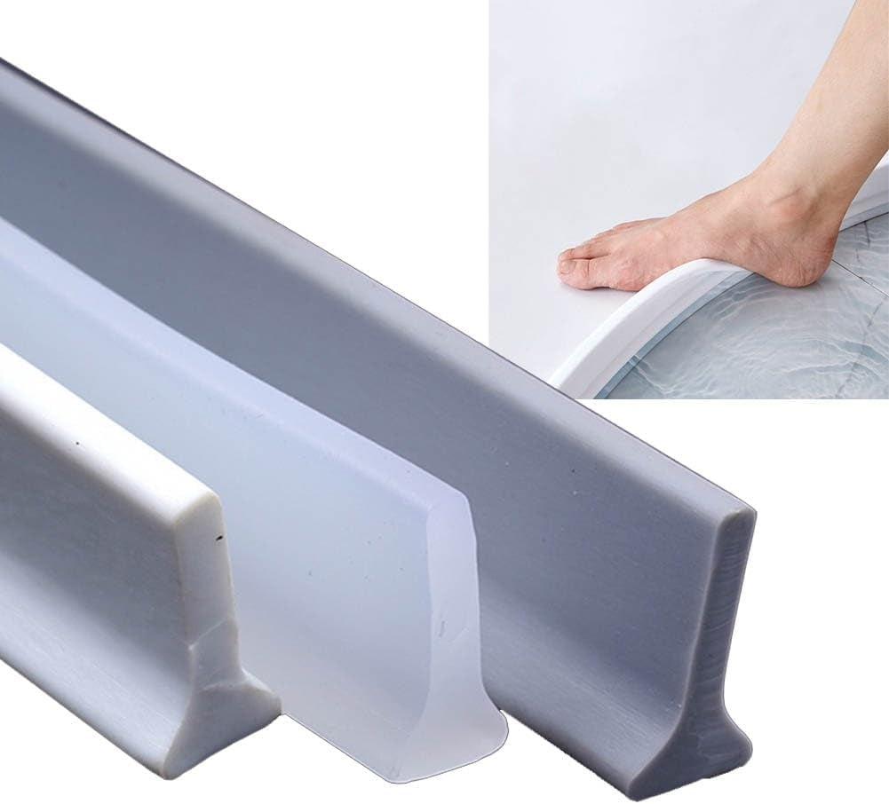 Shower Threshold / Water Barrier - Self-Adhesive Shower Strip - 2m White V1237-ZY-203-1230