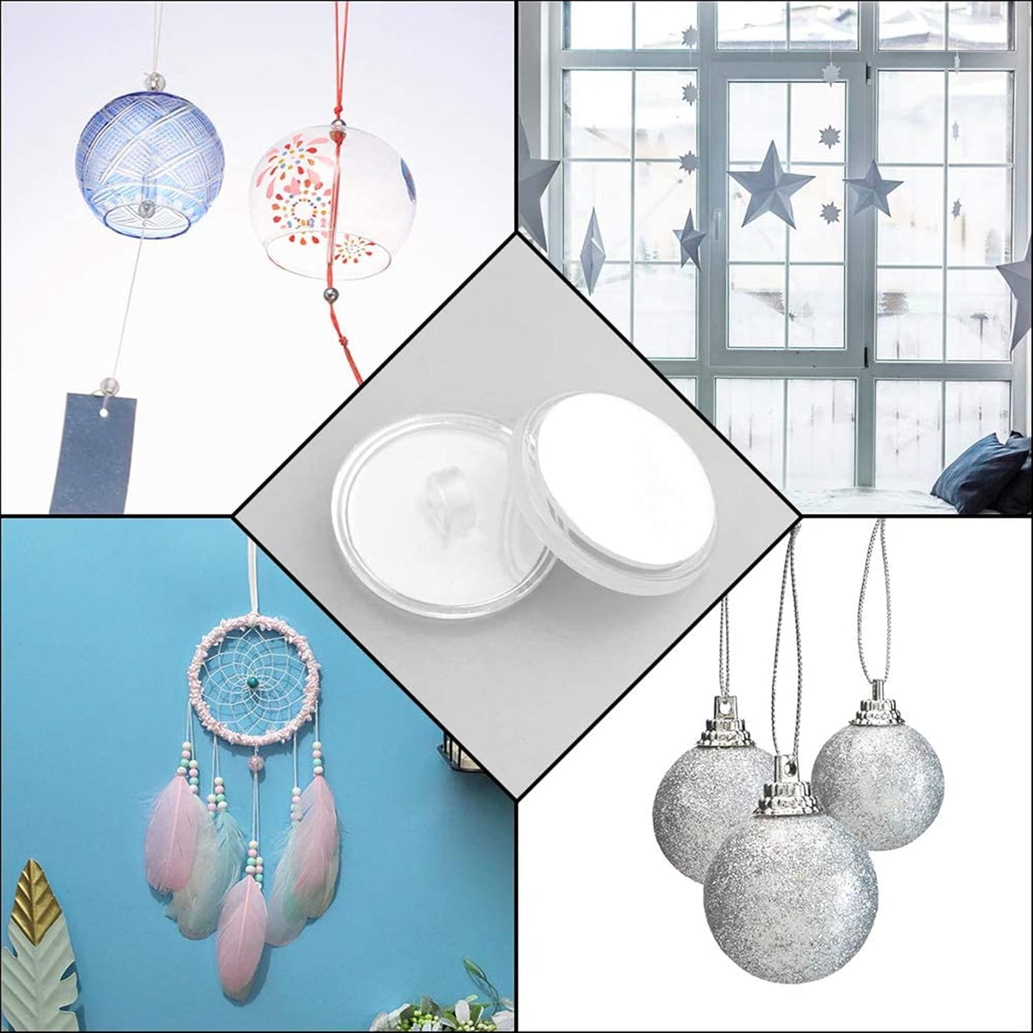 20-pack transparent self-adhesive ceiling hooks, no drilling required, ceiling hooks V1237-ZY-203-1243