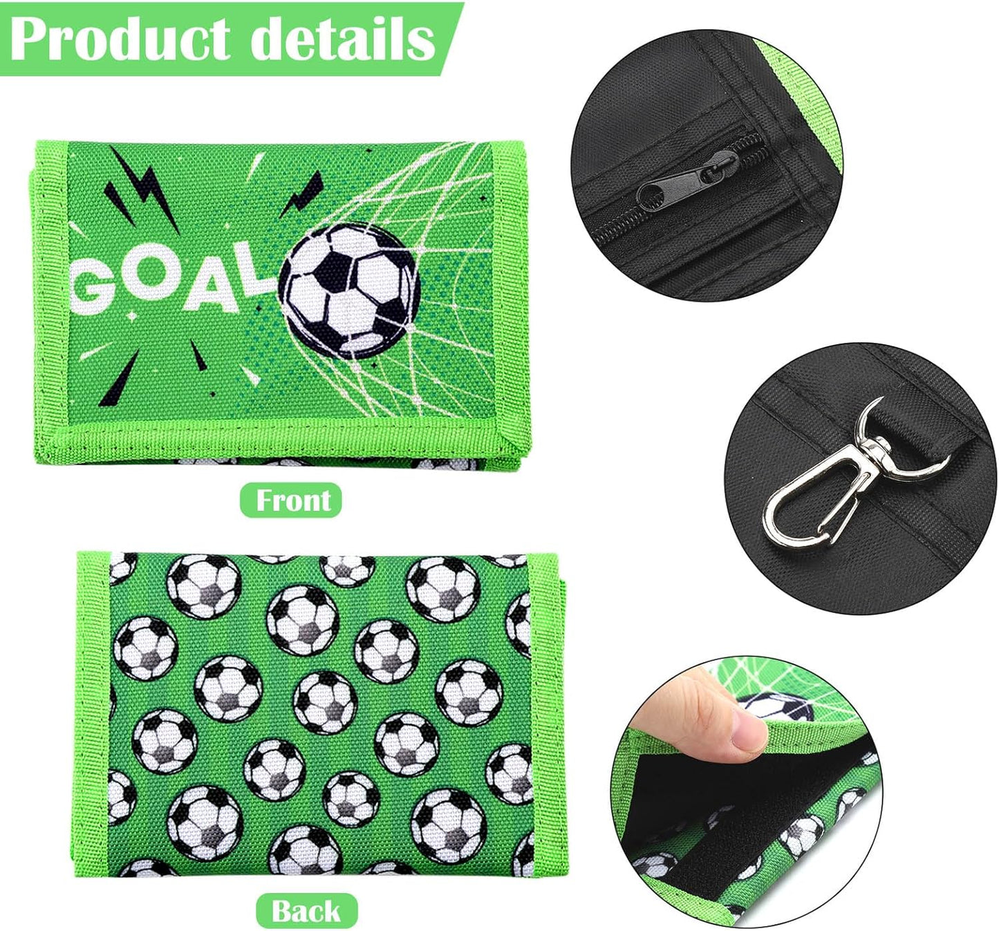 Football Pattern Chest Bag, Coin Purse for Boys, Mini Wallet with V1237-ZY-203-1257