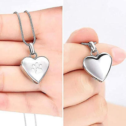 Cremation Necklace for Ashes with Heart Shaped Pet Charm, Memorial Jewelry V1237-ZY-203-1272