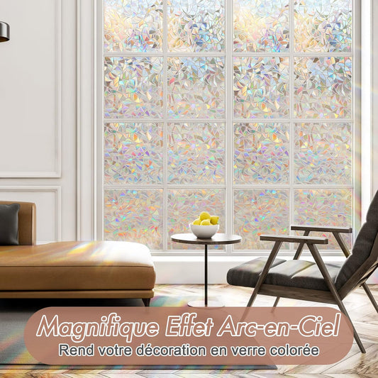 Electrostatic window film with rainbow effect, decorative anti-glare window film, 3D anti-UV window film, V1237-ZY-203-1277