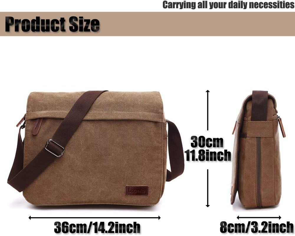 Men's shoulder bag canvas shoulder bag laptop bag school bag V1237-ZY-203-1362