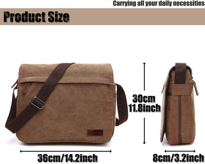 Men's shoulder bag canvas shoulder bag laptop bag school bag V1237-ZY-203-1362