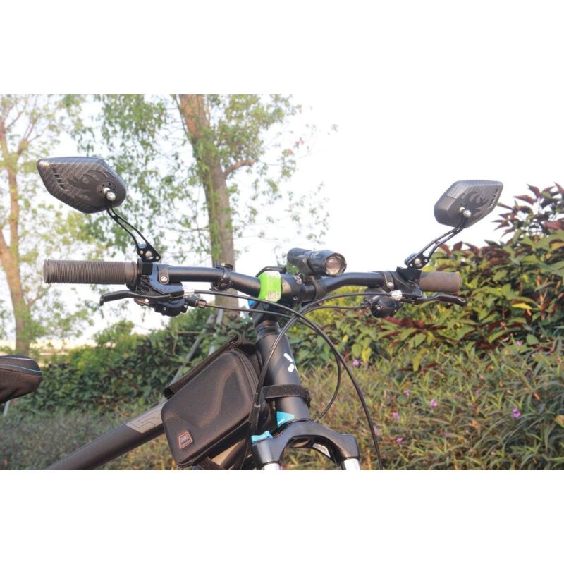 Bicycle Mirrors, [Upgraded Version] Two pcs HD Safety Glass Adjustable Rearview Mirrors for Mountain Bike, V1237-ZY-203-1386