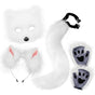Fox Tail & Ears Set, Cat Costume with Gloves, White Halloween Cosplay Accessories white V1237-ZY-203-1396