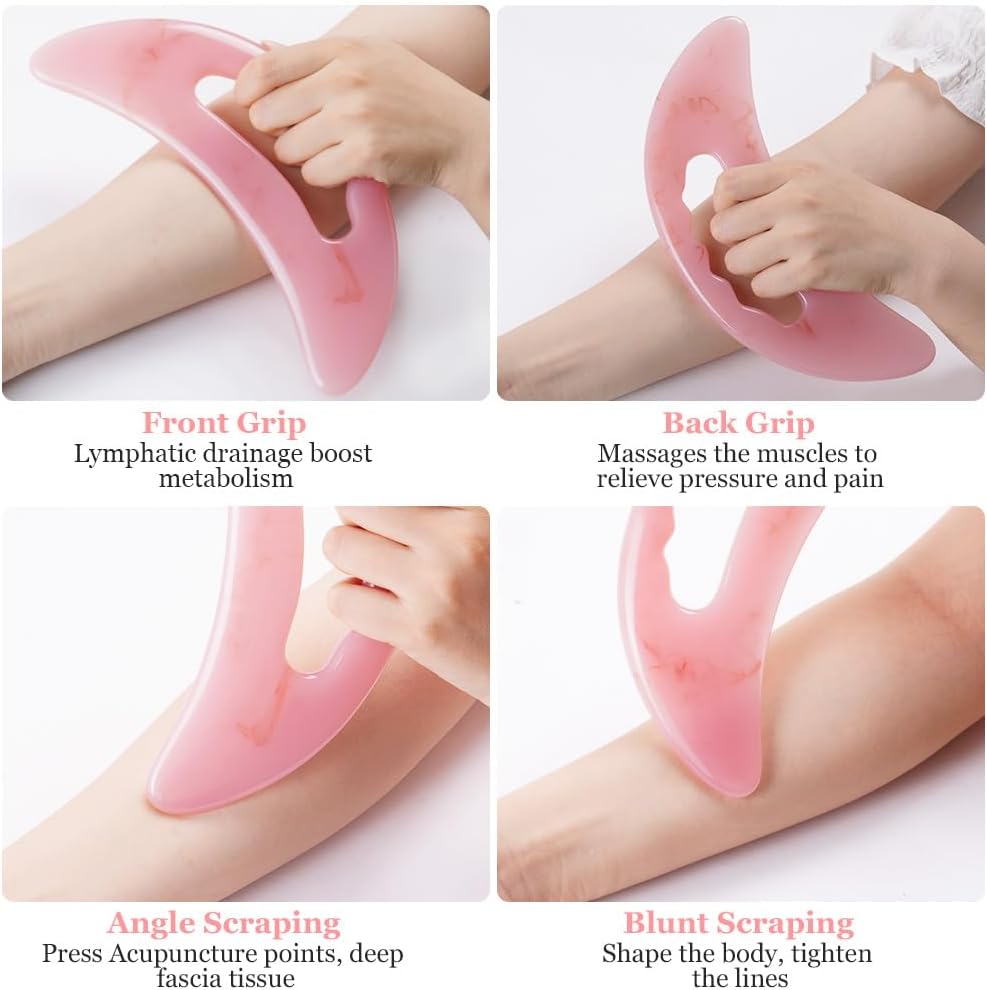 Large Gua Sha Massager, Lymphatic Drainage & Cellulite Massage for Legs, Face, Back & Pain Relief Pink-B V1237-ZY-203-1425