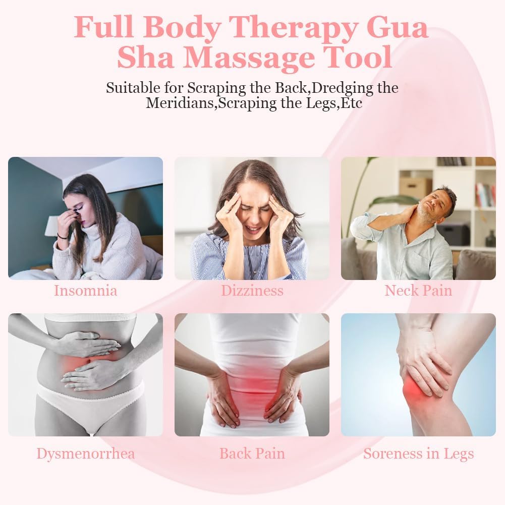 Large Gua Sha Massager, Lymphatic Drainage & Cellulite Massage for Legs, Face, Back & Pain Relief Pink-B V1237-ZY-203-1425