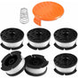 Trimmer Line Spool for Black and Decker Trimmers, 6-pack Trimmer Line Spools with 1 Spool Guard and 1 Spring V1237-ZY-203-1426