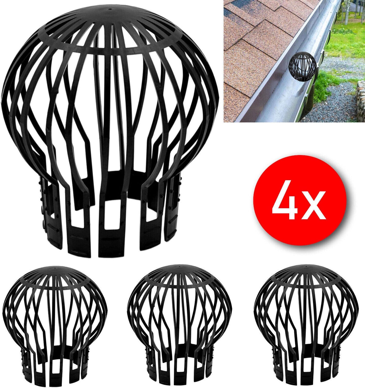 4x Leaf guards Downspout guards Downspout guards Rain gutter guards Downspout guards Downspout guards V1237-ZY-203-1448