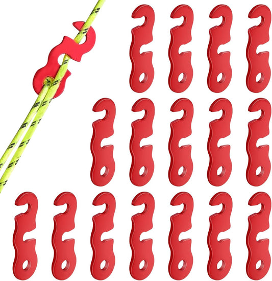 Rope Adjuster, 16pcs Aluminum Rope Tensioner, Tent Wind Rope Buckle, Rope Tensioner for Camping Hiking V1237-ZY-203-1453