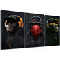 Wise Monkeys Wall Art on Canvas - Modern Home Decor - 30 x 50 cm, 3 Pieces V1237-ZY-203-1455