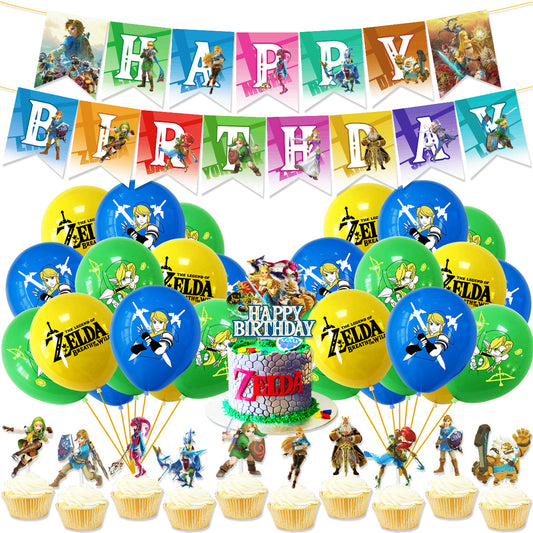 The Legend of Zelda Party Decorations: Complete set for a Hyrule-themed birthday party! Package 1 18Pcs V1237-ZY-203-1457