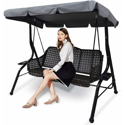 Replacement Cover for 3-Seater Garden Swing Waterproof UV Protection Gray Large V1237-ZY-203-1464